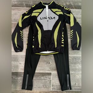 Lixada Black and Yellow Cycling Suit
